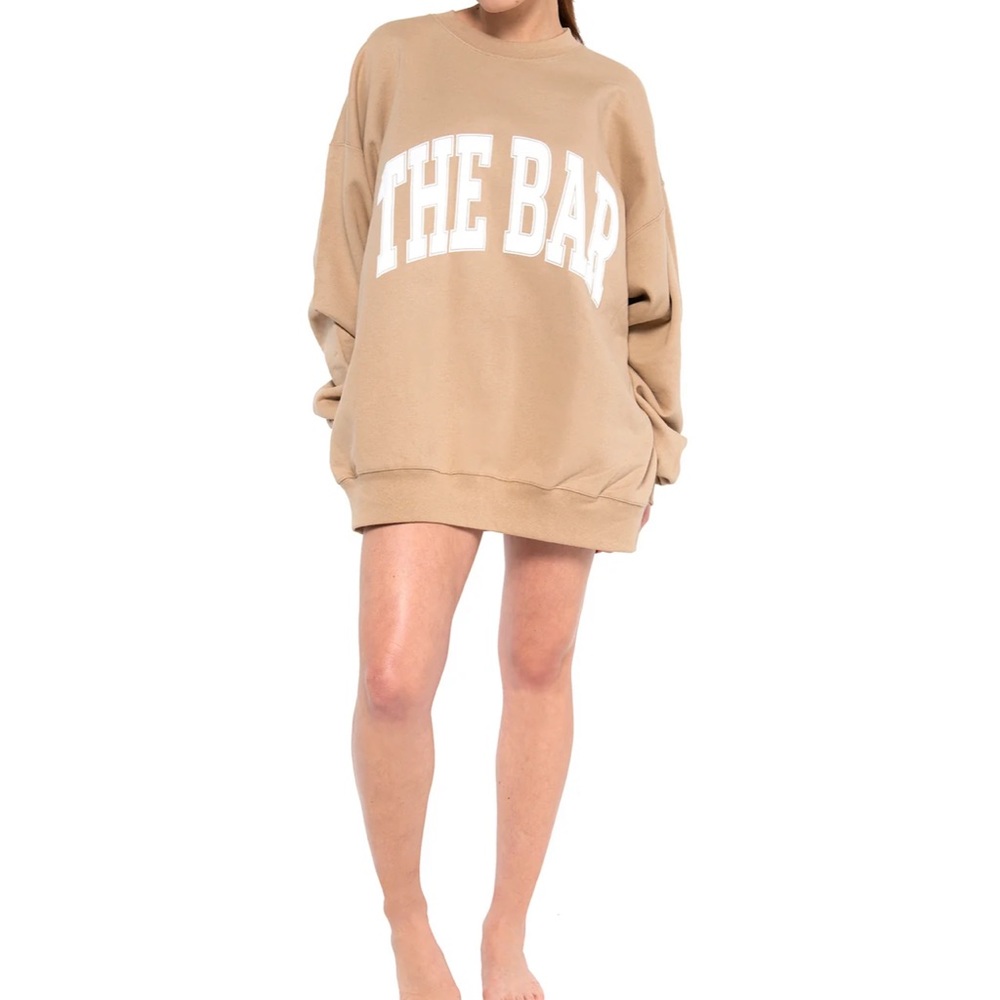 The Bar VARSITY SWEATSHIRT BEIGE Size Large